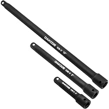 DAKCOS 3/8 Inch Drive Extension Bar 3-Piece Socket Extension Bar Set with Black Phosphating, CR-V