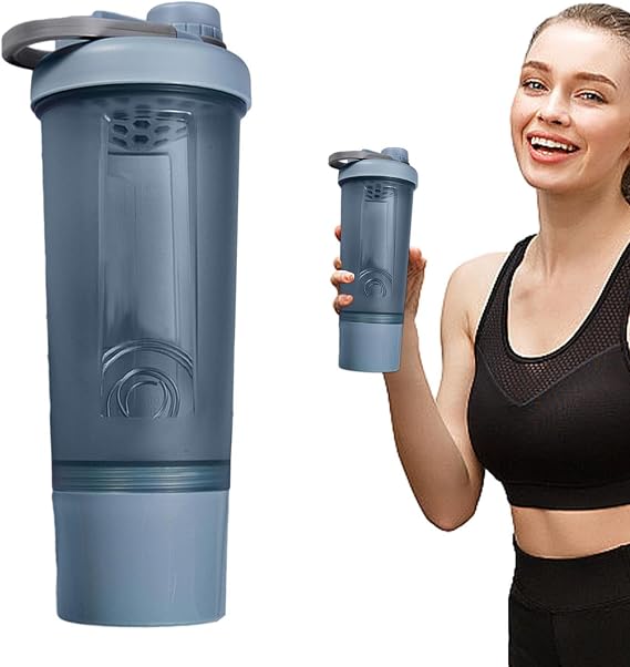 Shaker Bottle for Protein | 600m Leak Proof Workout Shaking Cup Gym Water Bottle | Shake Bottle for Pre-Workout Training Yoga Exercise Hiking Sports