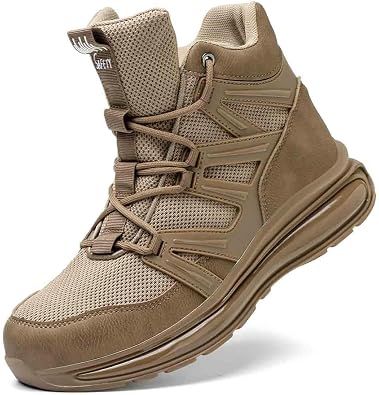 Comfortable Work Safety Shoes, Mens Non-Slip Labour Insurance Shoes, Anti-Smash and Anti-Puncture Steel-Toes Boots, Lightweight and Breathable Protective Adventure Sneakers