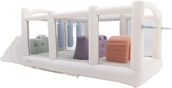 Course Large Bounce House with Dual Slides, Inflatable Obstacle Course for Kids Ages 3-8, Features Basketball Hoops, Double Tunnels & Climbing Wall, Air Blower Included