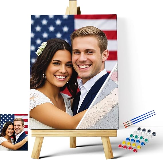 EGUEGU Custom Paint by Number, Personalized DIY Canvas Oil Painting Kits | Pre-printed HD canvas design, easy coloring operation, make your own pictyre home for wall decor