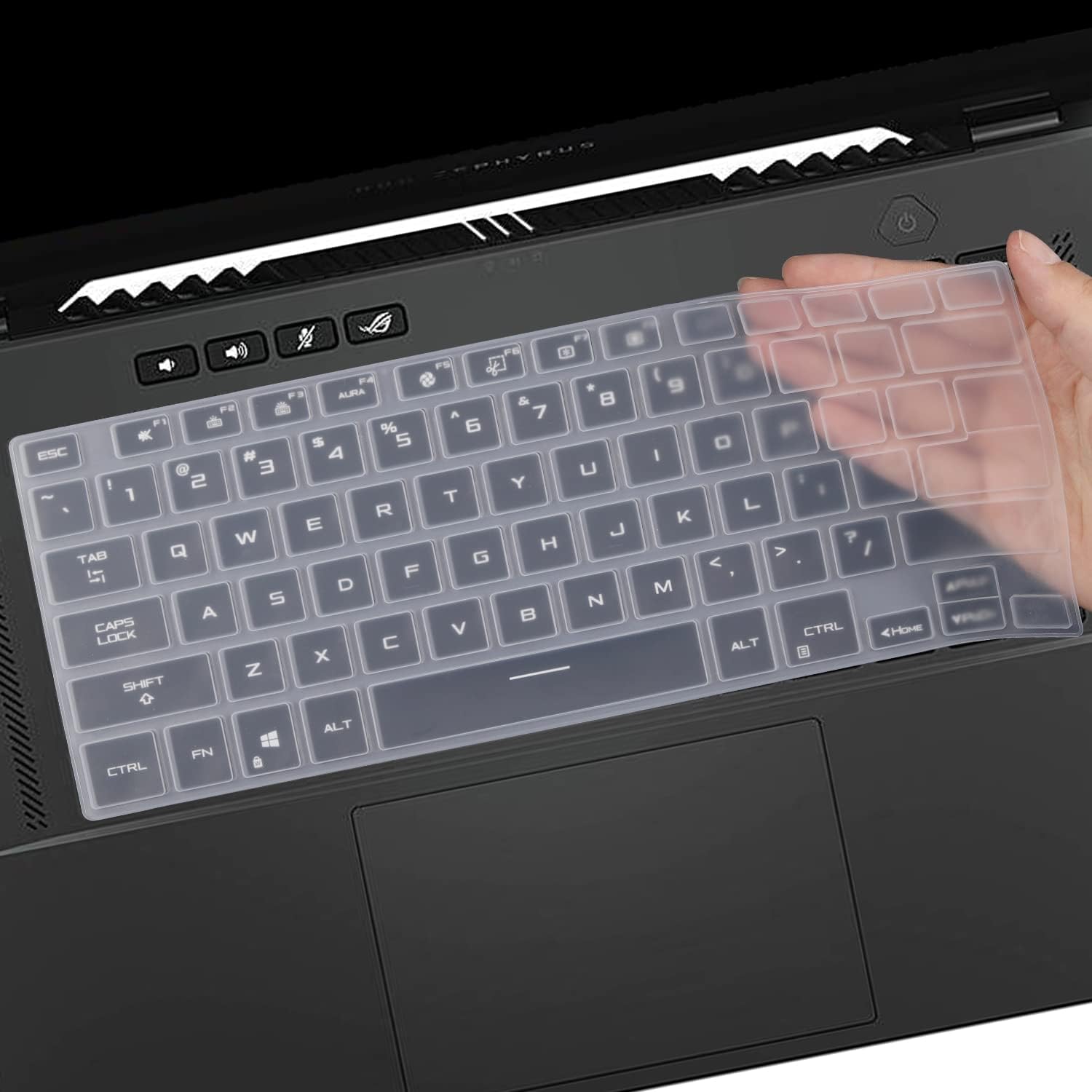 Keyboard Cover for ASUS ROG Zephyrus G14 G15 GA402 G402RJ GA503 GA503QRQSQM, ROG Zephyrus M16 GU603HM, 15.6" ASUS TUF Dash 15F15 TUF516PE FX516PM FX516PR, ROG Flow X13 GV301QH Clear