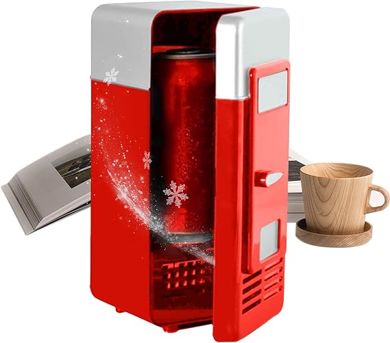 USB Powered Beverage Mini Fridge | Personal USB Powered Mini Fridge | Compact Cooler for Skin Care, Food Storage, Apartment, Dorm, Bedroom, Travel | ユーエスビーパーソナル冷蔵庫 飲料缶クーラー 学生 ティーン 女の子 家族 映画ナイト 寮 寝室 車中泊 アパート向け