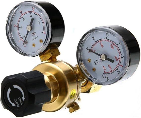 1pc W21.8 Oulet Argon CO2 Gas Brass Pressure Regulator Mig Tig Welding Flow Meter Gauge