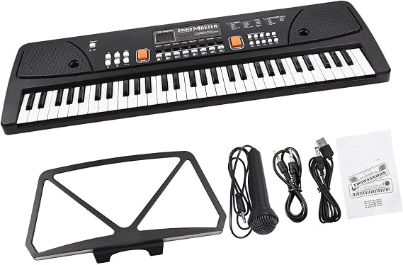 Electronic Keyboard Piano 61 Keys Electronic Organ With Microphone Digital Keyboard Electric Piano With LED Display Built-in Dual Stereo Speakers