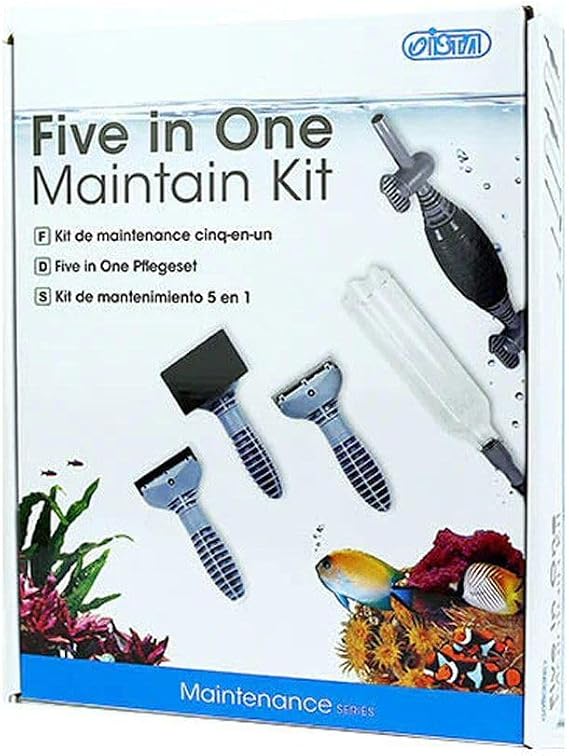 ISTA 5 in 1 Aquarium Rubber Alage Scraper Multiple Syphone Cleaner Cleaning Kit