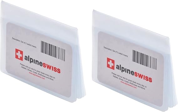 Alpine Swiss SET OF 2 Plastic Wallet Inserts 12 Pages Picture Card Holder