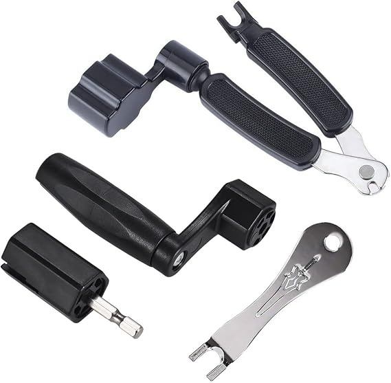 Multifunctional Guitar String Winder String Cutter and Bridge Pin Puller Set 3 in 1 Guitar Repair Tool