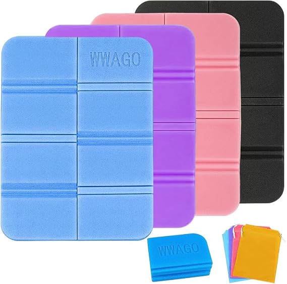 Moisture-Proof Folding Seat Mat, 4 PCS Foldable Foam Mat, Foldable Sit Mat Camping Seat Pad, Portable Waterproof Outdoor Cushion for Hiking Tourism Camping Park Picnic