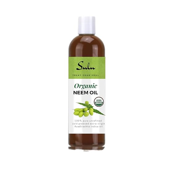 SULU ORGANICS 100% Pure Organic Unrefined Virgin Cold Pressed Neem Oil 8 fl.oz