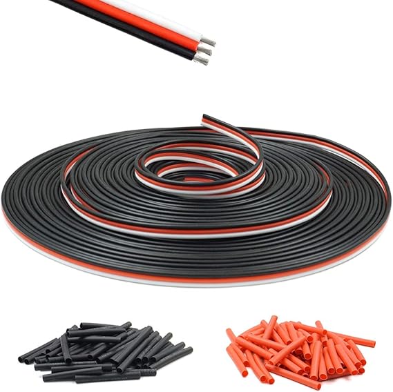Servo Extension Cable Wire 22AWG 26AWG 60 Cores Lead 3P Line for RC Cars Drones Boats Planes Model Accessories (22AWG 30feet)
