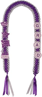 Graduation Ribbon Leis 2025 Class of 2025 Graduation Decor Gift Graduates Senior for Him Her Congrats Grad Gray & purple