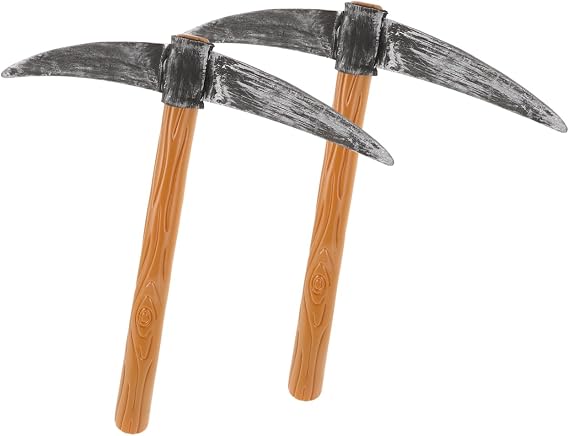 Halloween Dwarf Cosplay Spade, 2pcs Fake Axes Cosplay Gnome Accessories Foam Prop Faux Model for Carnival Costumes Performance