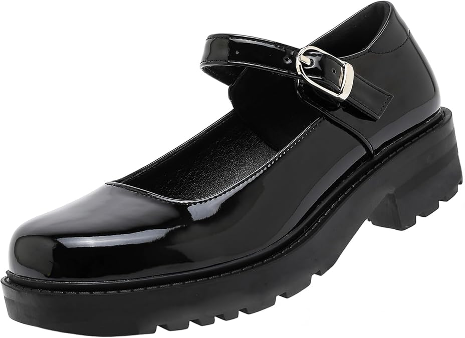 DADAWEN Women's Chunky Platform Mary Janes Shoes Buckle Strap Lolita Dress Pumps