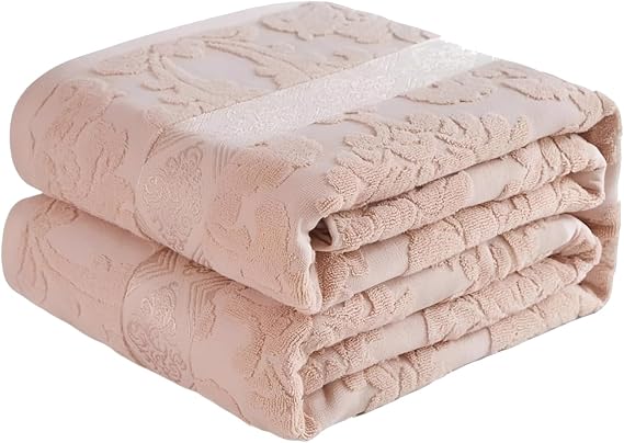 Solid Color Duvet Towel Blanket, Ultra Soft Comfy Cotton Carved Towel Blanket Keep Warm Durable Terry Terry Cloth for All Seasons Traveling or Camping Bedroom Decor(Khaki,150x200cm/59x79inch)