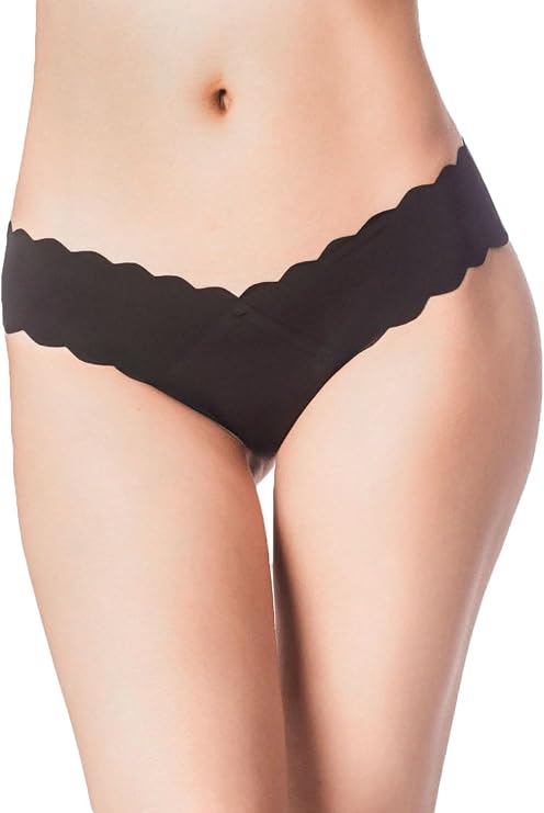 iB-iP Women's Underwear V-shape Waist Stretchy Seamless Low Rise Brief Panties