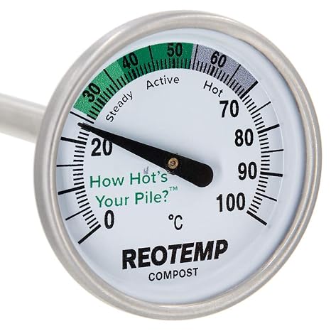 16 Inch Celsius Backyard Compost Thermometer with Digital Composting Guide