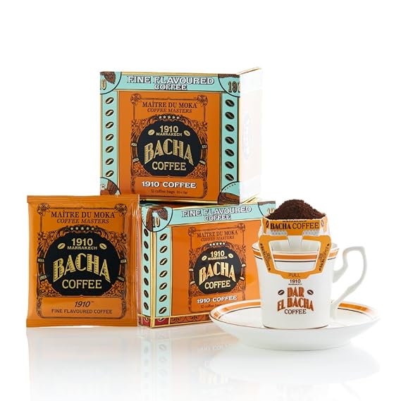 Bacha Coffee 1910 Fine Flavoured - 12 Drip Bags | Medium Roast, 100% Arabica Specialty Coffee, Single-Serve Drip Coffee, Gift Box Packaging