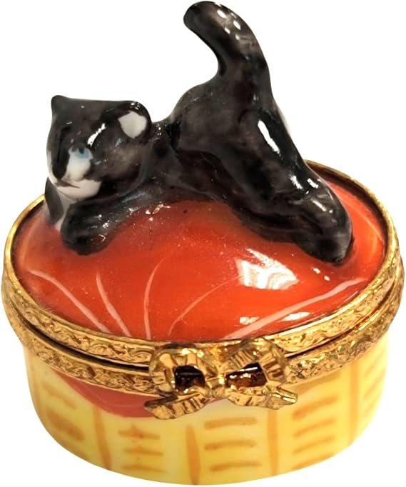 Limoges Mini Black Cat Treasure for Collectors