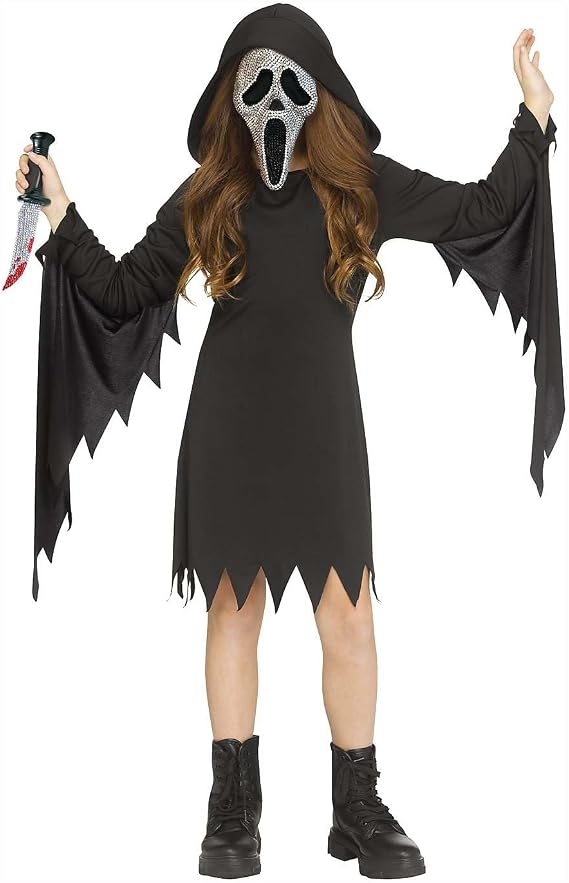 Spirit Halloween Ghost Face Kids Bling Dress Costume | Officially licensed | Horror Halloween Costumes | Kids