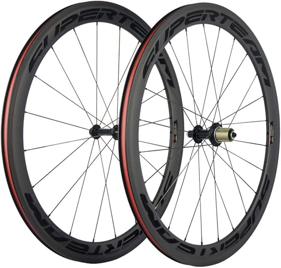 Windbreezebike SUPERTEAM 50mm Clincher Wheelset 700c 23mm Road Bicycle Carbon Wheel Black