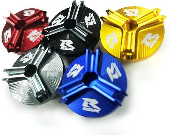 Motorcycle Aluminum CNC Engine Oil Filler Plug Fill Cap Plug Screw Compatible With Suzuki Gixxer GSXR600 GSXR750 GSXR1000 Hayabusa GSXR1300 (GREY)