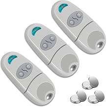433.92 MHz Gate Remote Control, 2 Buttons Gate Remote Control Key Fobs, 3Pack Compatible with Top-432EE, 432EV, 432NA, White