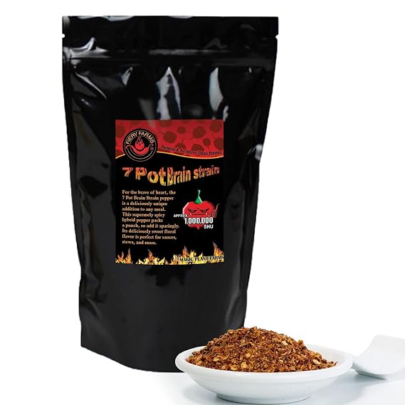 Red 7 Pot Brain Strain Pepper Powder by Magic Plant, 4 Oz 1M1.9M SHU | Intense Fruity Sweet Superhot Heat | Fine Ground Caribbean Chili
