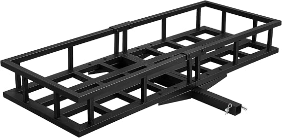 Hitch Cargo Carrier, 500lb Anti-Rust Luggage Basket for SUVs, RVs, and Trucks, Trailer Hitch Rack for Travel and Camping