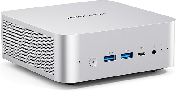 MINISFORUM AI X1-255 Mini PC AMD Ryzen 7 255 (8C/16T, up to 4,9 GHz),16GB RAM 512GB SSD HDMI/DP/USB4 (4K@120 Hz), Dual Speaker/DMIC,USB-A X 3, 2.5G LAN, Wi-Fi 7/BT5.4