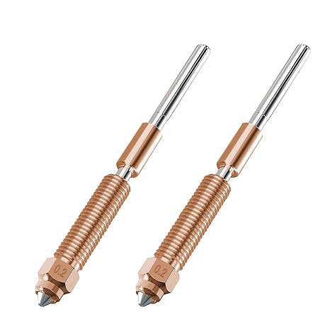 2PCS 0.2mm K2 Plus Nozzle, Unicorn Quick-Swap Nozzles with Titanium Alloy Heat Break, Copper Alloy and Hardened Steel for Creality K2/K2 Pro/K2 Plus/Hi 3D Printers