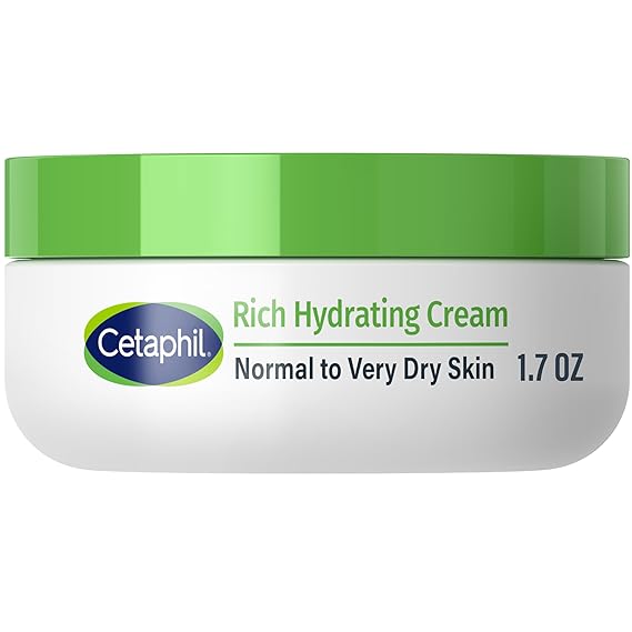 Cetaphil Rich Hydrating Night Face Cream, Hyaluronic Acid, Dry Skin, 1.7 oz | Fragrance-Free Face Moisturizer, Intense Overnight Hydration, Very Dry Skin, Dermatologist Recommended, Non-Greasy, 1 Jar