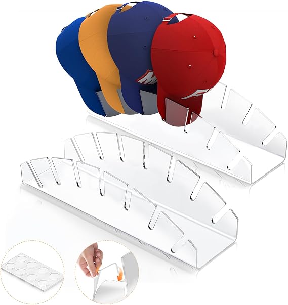 Hat Organizer for Baseball Caps, Hat Holder for 14 Baseball Caps | Tabletop Hat Rack Stand Hat Storage Display Baseball Cap Organizer for Desk Closet Shelf Dresser, White Visit the Mkono Store