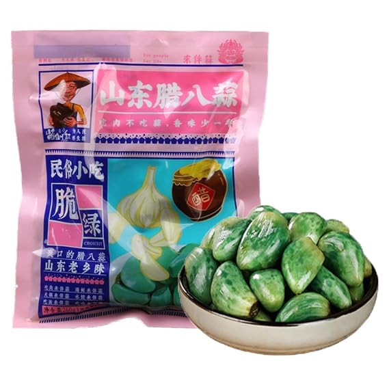 RETBST Laba Garlic, Jade Fresh Green Pickled Vegetable, with Vinegar, Sugar Shandong Special, Hot and Sour (1 bag)