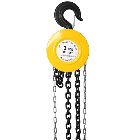 Hand Chain Hoist 5 Ton 11000LBS Capacity 10 FT Manual Chain Hoist with 2 Heavy Duty Hooks, Mechanical Load Brake, Hand Chain Hoist Lift Puller