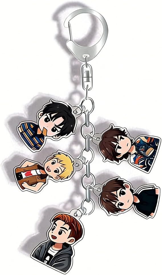 Cute Keychains 5 Member Acrylic Keyring Handbag Backpack Funny Keychains Small Decor