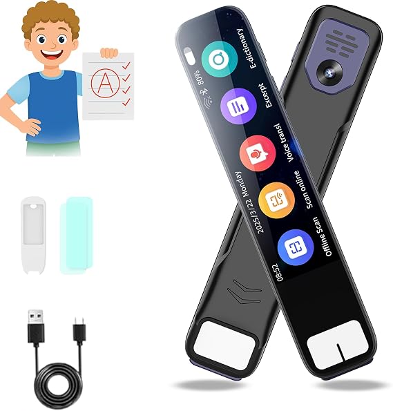 Pen Gpt, Ai Pen Instant Ai Answers for Math, History & More, 3.69-Inch Hd Touchsn Offline Translation (150+ Languages), Voice Recording, Ai Pen for Test (1PC)