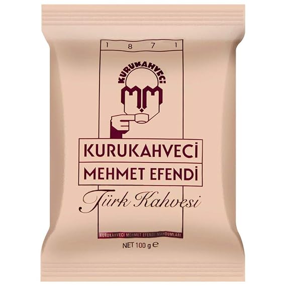 Kurukahveci Mehmet Efendi Turkish Coffee, Medium Roast for Cezve, 3.52 oz | 100% Arabica, Extra Fine Grind for Cezve and Ibrik, Rich Aroma, Vegan, Gluten Free, Roasted in Istanbul Since 1871