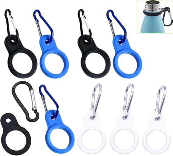 9 Pack Water Bottle Clips with Rubber Hook Hanging Carabiner Water Bottle Holder Carrier for Natural Spring Water Bottles Aluminum Water Bottles Soda Tactical Backpack Travel Camping Hiking