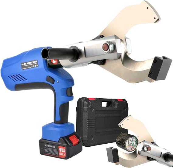18V Ratchet Cable Cutter, 150KN/180KN/250KN Electric Cordless Hydraulic Cable Cutter with LED Display/2 Battery, 85MM-120MM Wire Cutting Tool for Cu/Al Cable,85MM