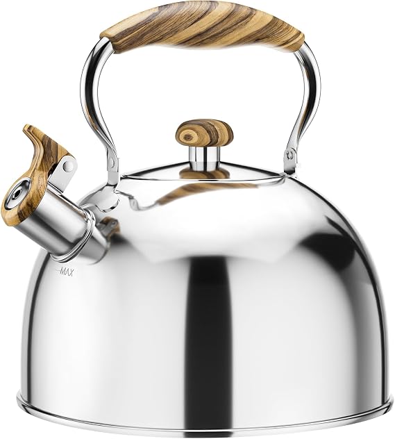 Tea Kettle for Stovetop, 2.5 Liter Whistling Tea Kettle & Tea Kettle for Stovetop Gooseneck Pour Over Coffee Kettle
