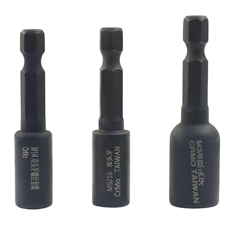 3 Pcs Hanger Bolt Driver 1/4"-20, 3/8"-16, 5/16"-18 | Hanger Bolt Installation Tool, Hexagon Head Drill Driver Bits for Woodworking