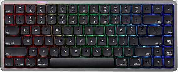 Akko Air 01 Low Profile Wireless Mechanical Keyboard RGB Backlit, Hot Swappable Native Mac Layout 2.4GHz/Wired/BT Aluminum Gaming Keyboard, Ink Black, Kailh Cloud Switch