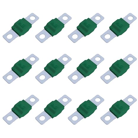 Young Wolf 12X Auto High Current Link Fuses, 40A, Green, Metal, Ceramic, UL, IEC, NEC, Fuse