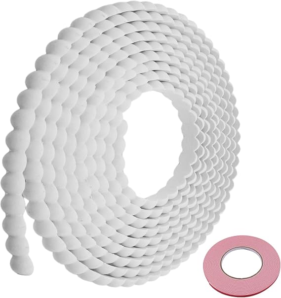 118" x 0.39" Flexible Molding Trim Peel and Stick, 10ft Self-Adhesive Wall Trim for Wall, Door, Bathroom Mirror Frame, Backsplash Tile, Ceiling, Cabinet & TV Wall Edge (White, L:10ft, W: 0.39")