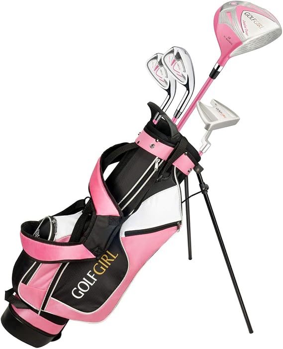 Golf Girl Junior Girls Golf Set V3 with Pink Clubs and Bag, Left Hand