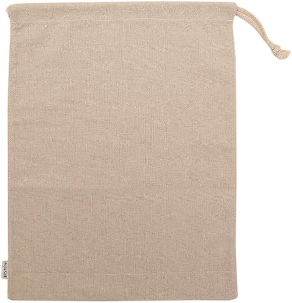Cotton/Linen Blend 14- by 17-1/2-inch Muslin Produce Bags with Drawstring, 6-Pack