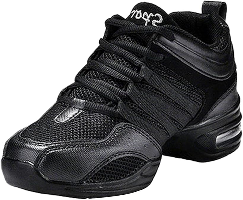 Women Dance Sneakers Jazz Shoes Lace-up Sneaker,Air Cushion Mesh Slip Jazz Dance Athletic Walking Shoes