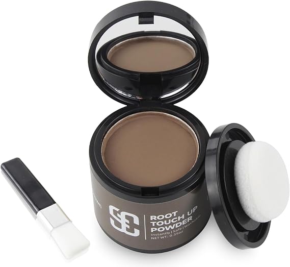 Root Touch Up Powder,Root Cover Up Hair Powder for Women for Thinning Hair &amp; Conceals Hair Loss,Hairline Powders Instantly Hairline Shadow Cover Gray (Brown, 0.14 Ounce (Pack of 1))