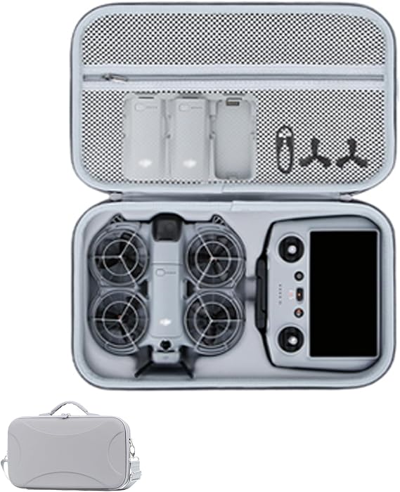 Carrying Case Compatible with DJI Neo 2 & RC 2 Controller, Portable PU Storage Protective Bag for Neo 2 Drone Accessories